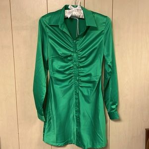 Princess Polly Zena Green Mini Shirt Dress